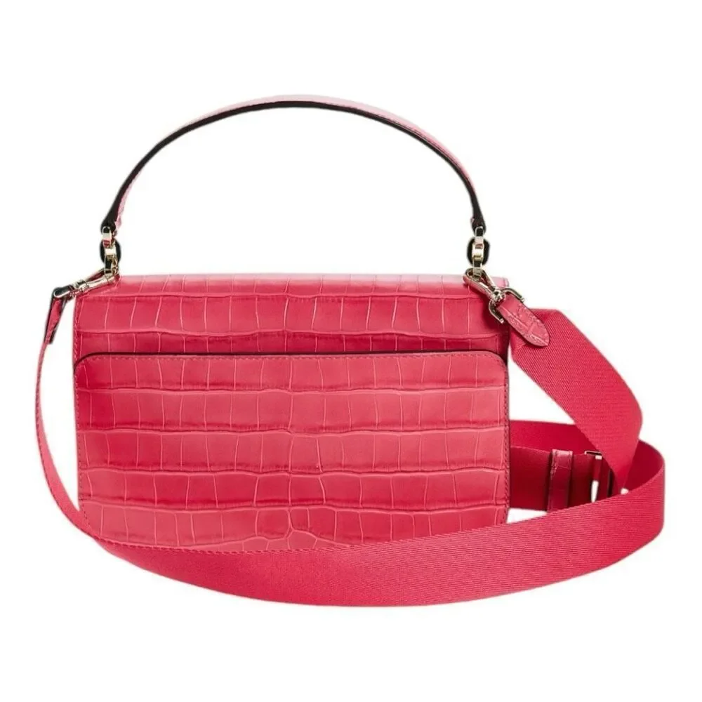 Kate Spade New York croc embossed leather top handle satchel